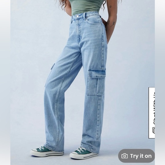 PacSun 90’s Boyfriend Cargo Jeans. Size 26. Never worn. - Picture 1 of 4